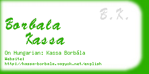 borbala kassa business card