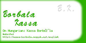 borbala kassa business card